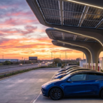 Tesla Model Y charging at highway fast charging station in 2026