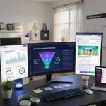 AI content writing tools dashboard showing blog generation and SEO optimization interface for digital marketing